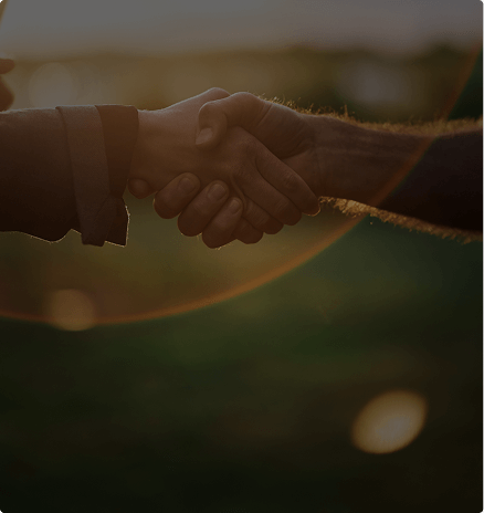 Handshake against a sunset backdrop — business partnership